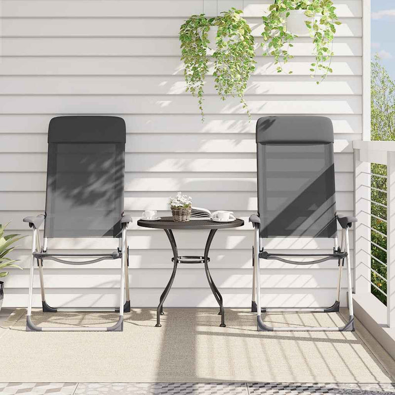 Load image into Gallery viewer, Vidaxl campingstoelen 2 st inklapbaar aluminium grijs

