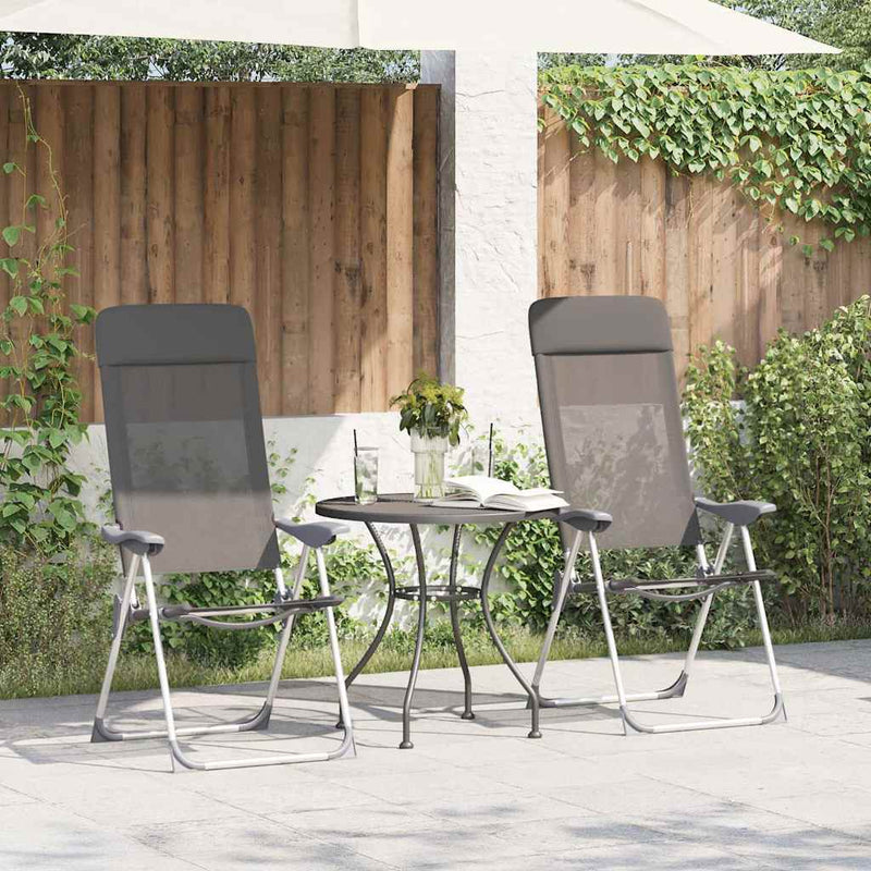 Load image into Gallery viewer, Vidaxl campingstoelen 2 st inklapbaar aluminium grijs
