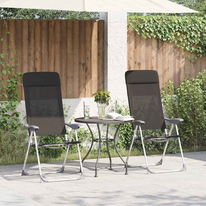 Load image into Gallery viewer, Vidaxl campingstoelen inklapbaar aluminium zwart 2 st

