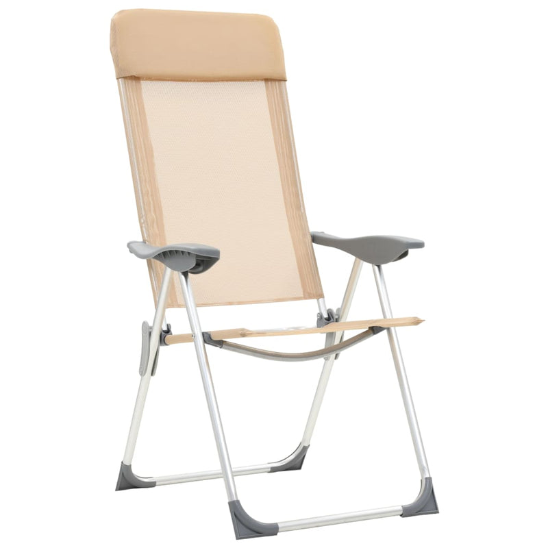 Load image into Gallery viewer, Vidaxl campingstoelen 4 st inklapbaar aluminium crèmewit
