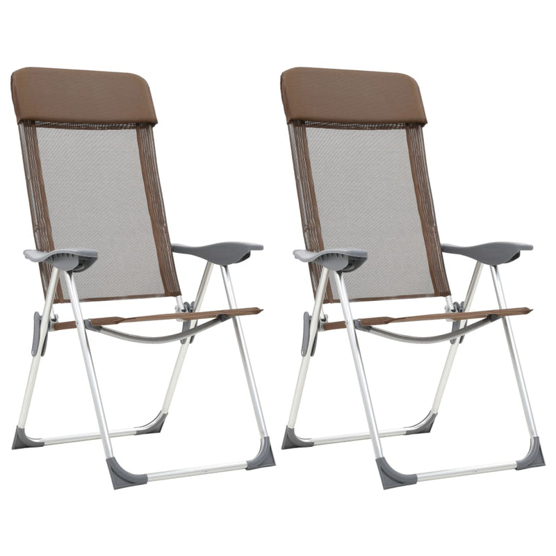 Load image into Gallery viewer, Vidaxl campingstoelen 2 st inklapbaar aluminium bruin

