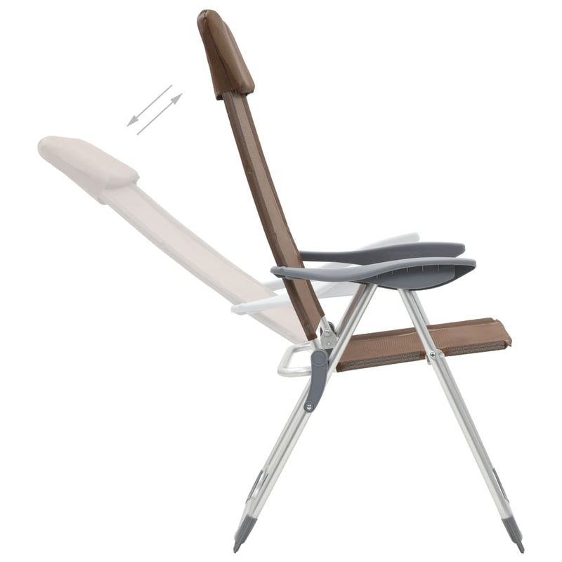 Load image into Gallery viewer, Vidaxl campingstoelen 2 st inklapbaar aluminium bruin
