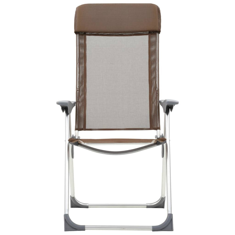 Load image into Gallery viewer, Vidaxl campingstoelen 2 st inklapbaar aluminium bruin

