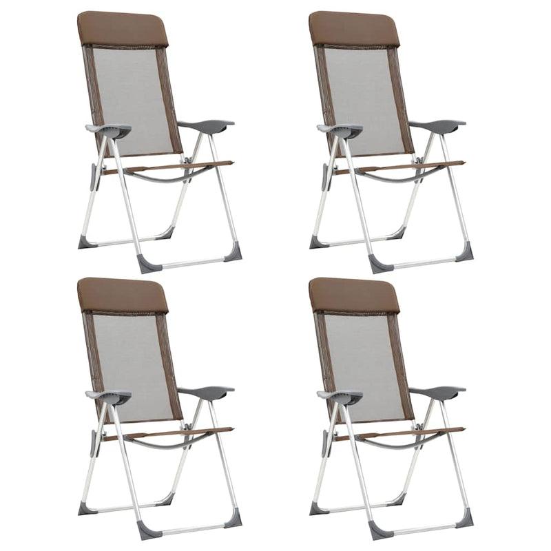 Load image into Gallery viewer, Vidaxl campingstoelen 4 st inklapbaar aluminium bruin
