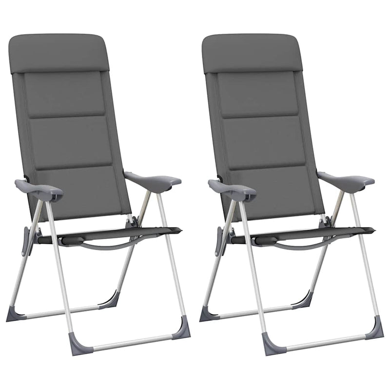 Load image into Gallery viewer, Vidaxl campingstoelen 58x69x111 cm aluminium grijs 2 st

