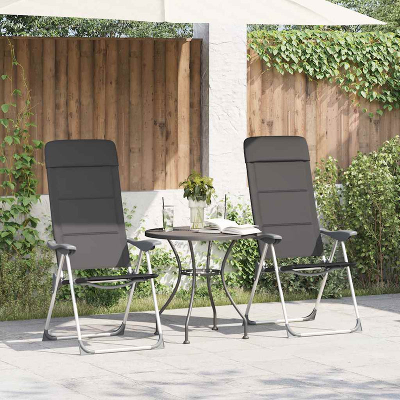 Load image into Gallery viewer, Vidaxl campingstoelen 58x69x111 cm aluminium grijs 2 st
