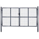 VidaXL Gaaspoort 289x150 cm gegalvaniseerd staal grijs