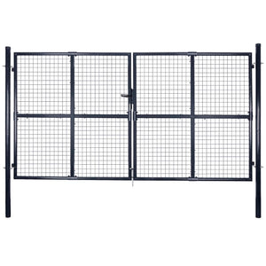 VidaXL Gaaspoort 289x200 cm gegalvaniseerd staal grijs