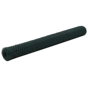 Vidaxl kippengaas 25x1,2 m staal met pvc coating groen