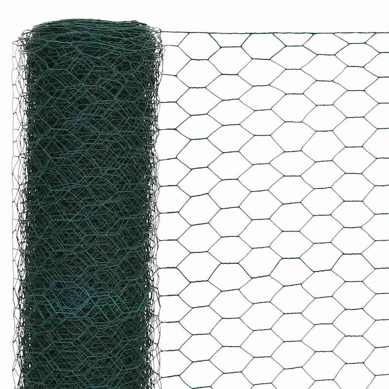 Load image into Gallery viewer, Vidaxl kippengaas 25x1,2 m staal met pvc coating groen
