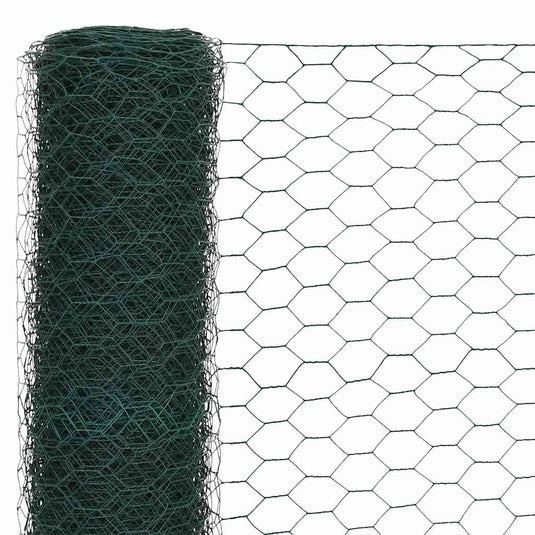 Vidaxl kippengaas 25x1,2 m staal met pvc coating groen