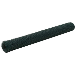 Vidaxl kippengaas 25x1,2 m staal met pvc coating groen