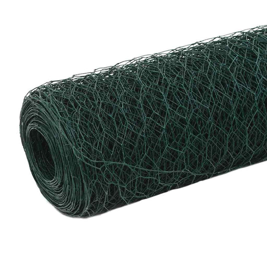 Vidaxl kippengaas 25x1,2 m staal met pvc coating groen