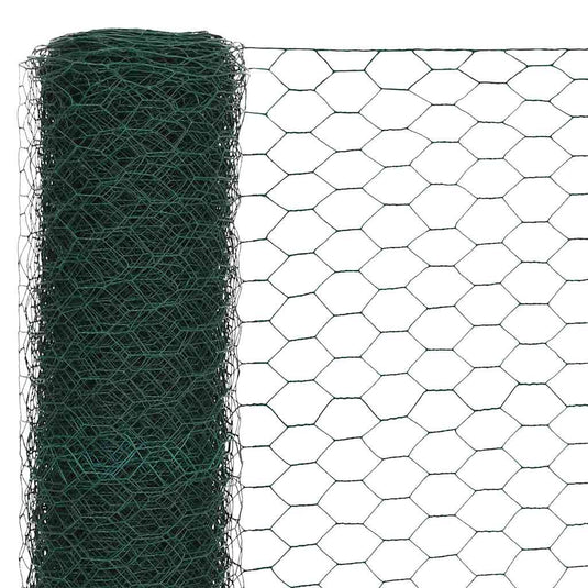 Vidaxl kippengaas 25x1,2 m staal met pvc coating groen