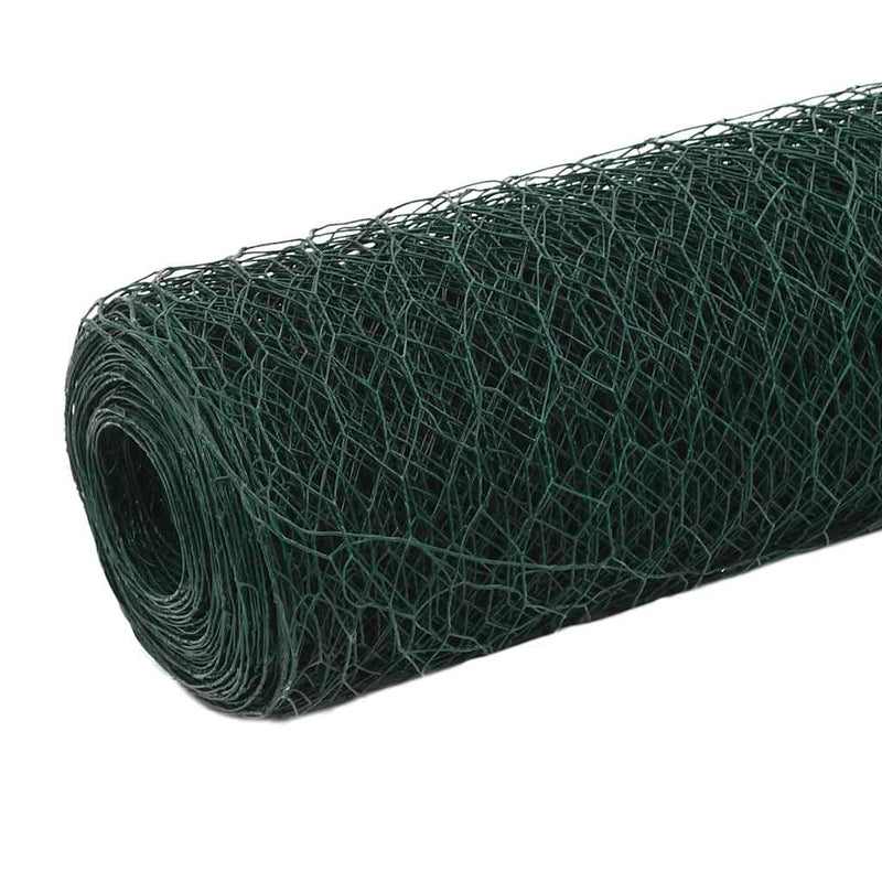 Load image into Gallery viewer, Vidaxl kippengaas 25x1,5 m staal met pvc coating groen
