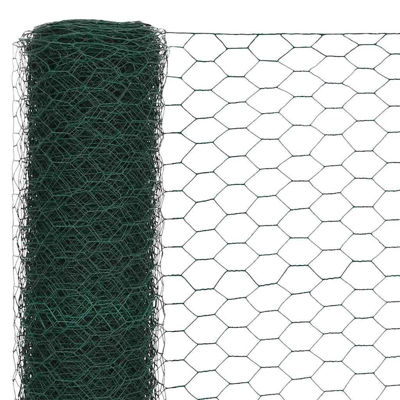 Load image into Gallery viewer, Vidaxl kippengaas 25x1,5 m staal met pvc coating groen
