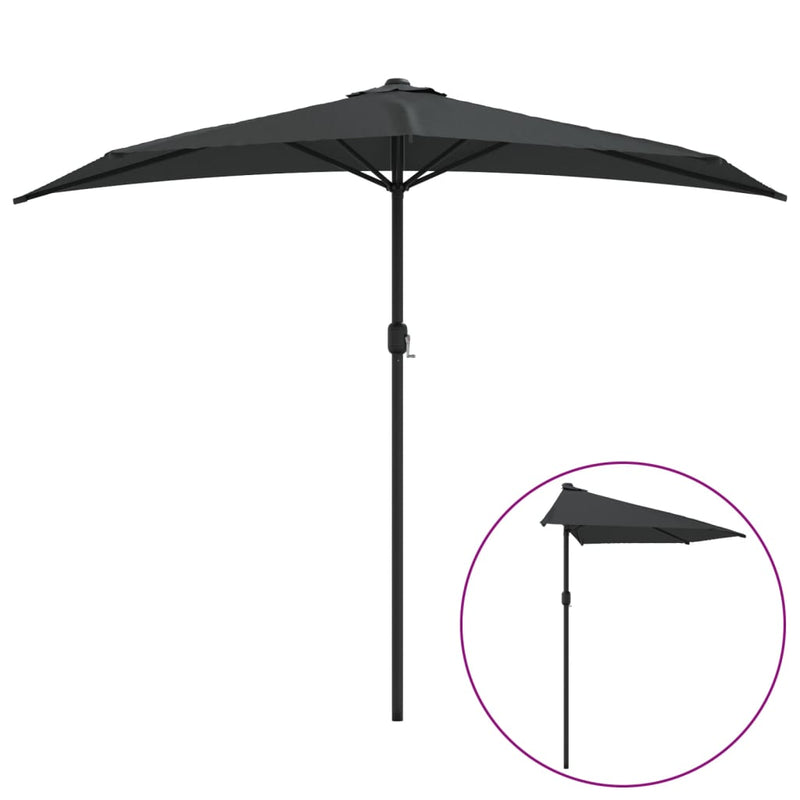 Load image into Gallery viewer, Vidaxl balkonparasol half met aluminium paal 270x144 cm antraciet
