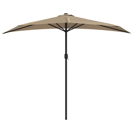Vidaxl balkonparasol half met aluminium paal 270x144 cm taupe