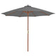 Vidaxl parasol met houten paal 300 cm antraciet
