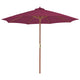 Vidaxl parasol met houten paal 300 cm bordeauxrood