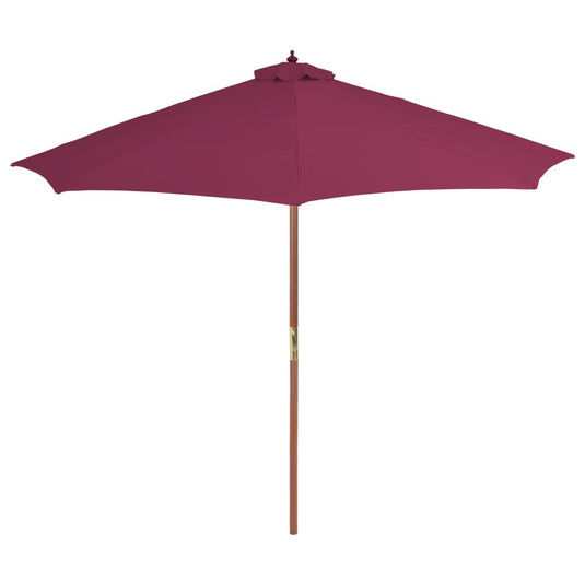 Vidaxl parasol met houten paal 300 cm bordeauxrood