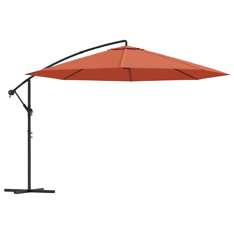 Load image into Gallery viewer, Vidaxl zweefparasol met aluminium paal 350 cm terracottakleurig
