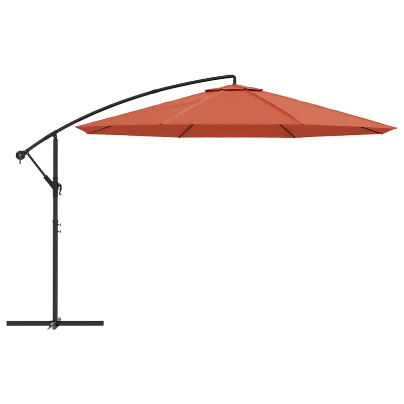 Load image into Gallery viewer, VidaXL Zweefparasol met aluminium paal 350 cm terracottakleurig
