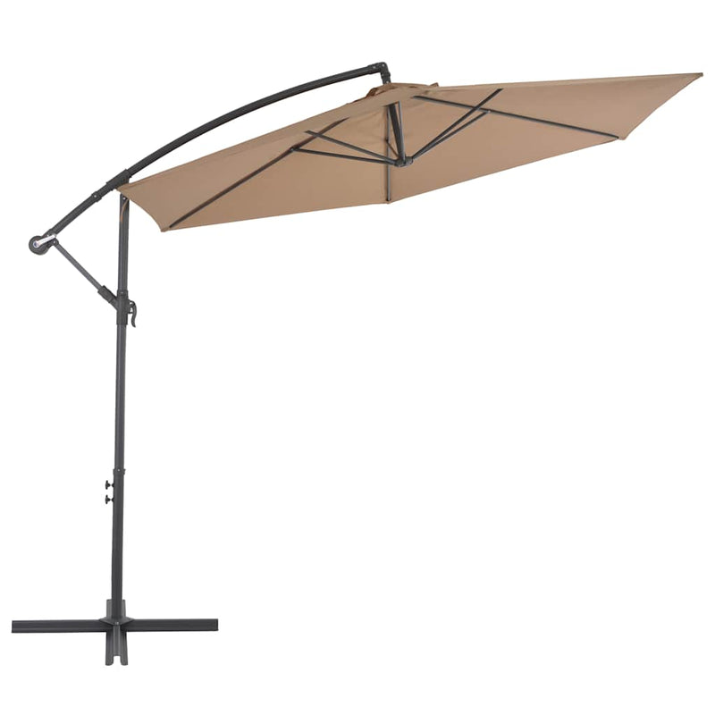 Load image into Gallery viewer, Vidaxl zweefparasol met aluminium paal 300 cm taupe
