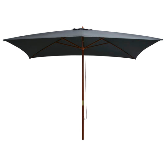 Vidaxl parasol met houten paal 200x300 cm antraciet