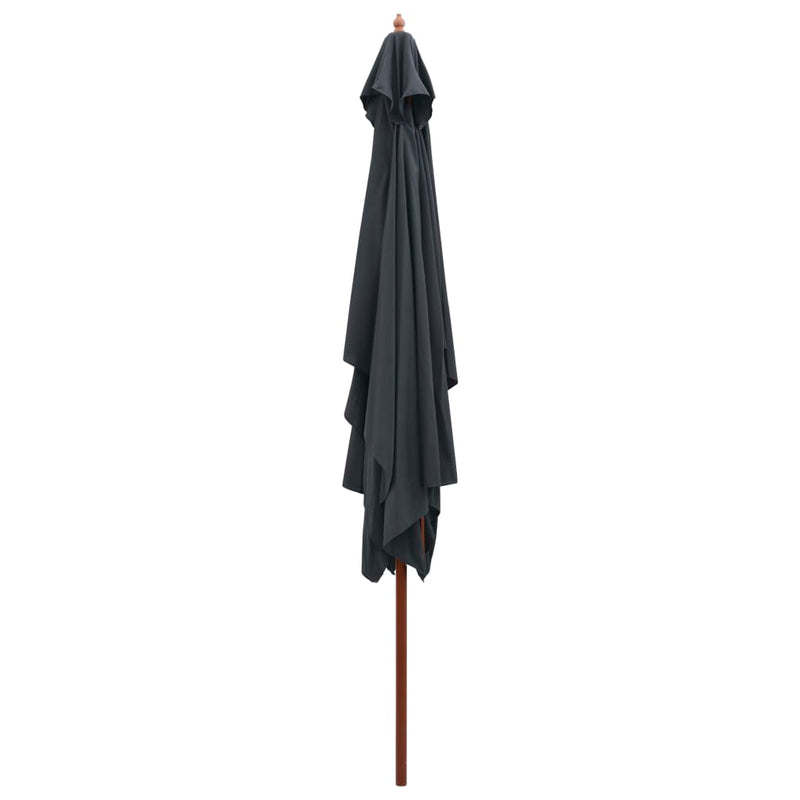 Load image into Gallery viewer, Vidaxl parasol met houten paal 200x300 cm antraciet

