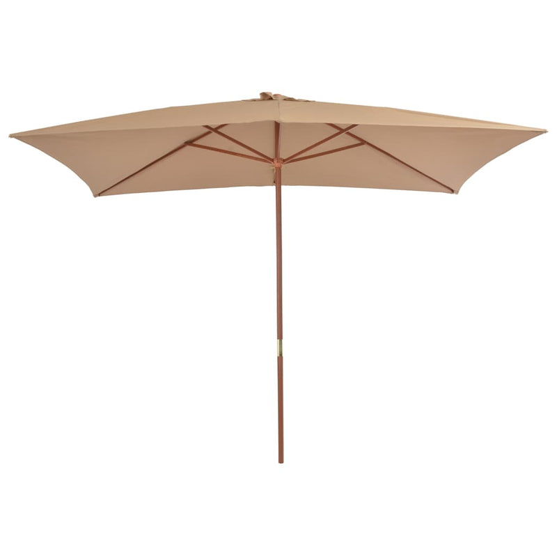 Load image into Gallery viewer, Vidaxl parasol met houten paal 200x300 cm taupe
