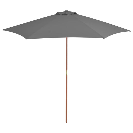 Vidaxl parasol met houten paal 270 cm antraciet
