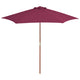 Vidaxl parasol met houten paal 270 cm bordeauxrood