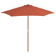 Vidaxl parasol met houten paal 270 cm terracotta