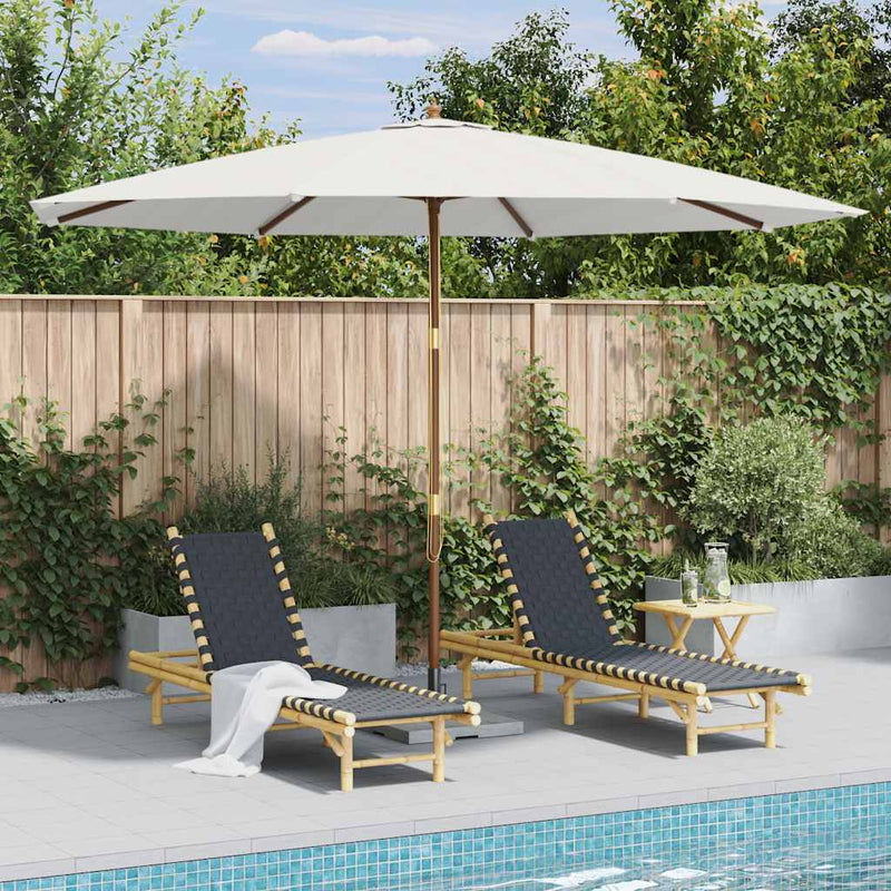 Load image into Gallery viewer, Vidaxl parasol met houten paal 350 cm zandwit
