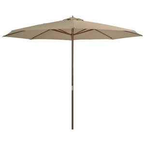 Vidaxl parasol met houten paal 350 cm taupe