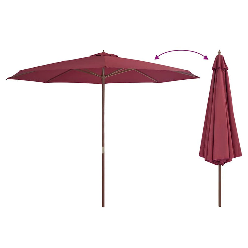 Load image into Gallery viewer, Vidaxl parasol met houten paal 350 cm bordeauxrood
