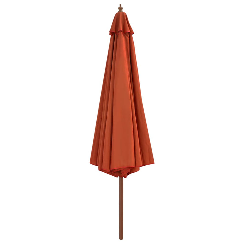 Load image into Gallery viewer, Vidaxl parasol met houten paal 350 cm terracottakleurig
