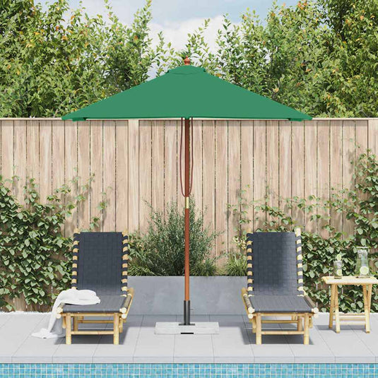 VidaXL Parasol met houten paal 150x200 cm groen