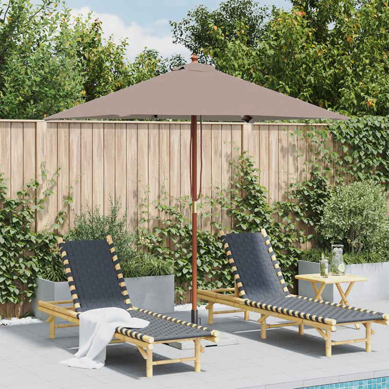 Load image into Gallery viewer, VidaXL Parasol met houten paal 150x200 cm taupe
