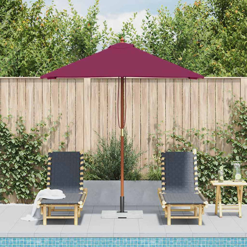 Load image into Gallery viewer, VidaXL Parasol met houten paal 150x200 cm bordeauxrood
