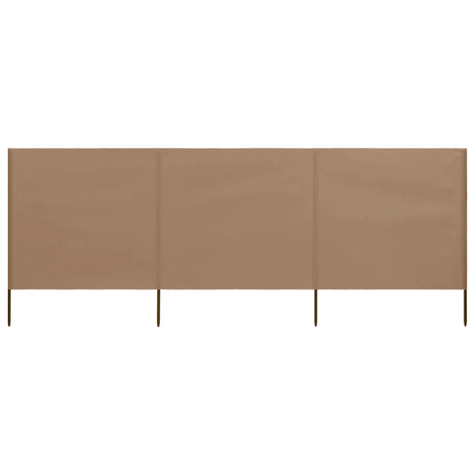 Vidaxl windscherm 3-panelen 400x120 cm stof taupe