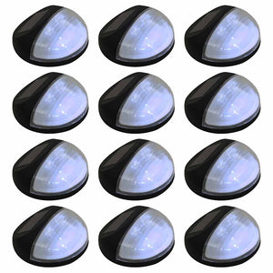 Vidaxl led-wandlampen solar rond zwart 12 st
