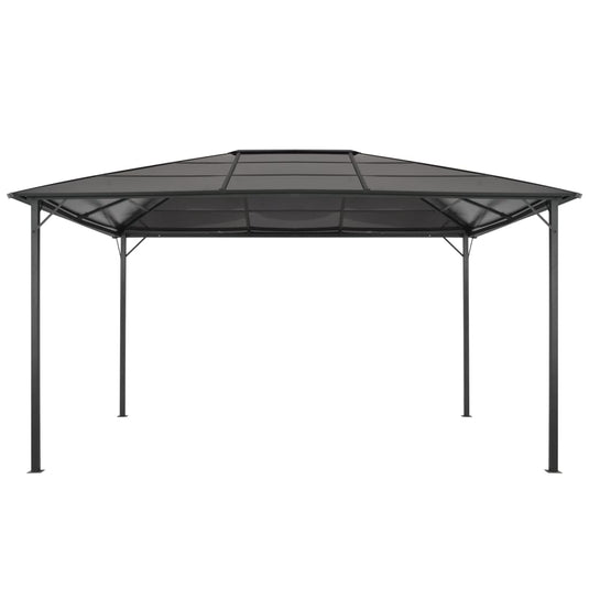VidaXL Prieel met dak 4x3x2,6 m aluminium zwart