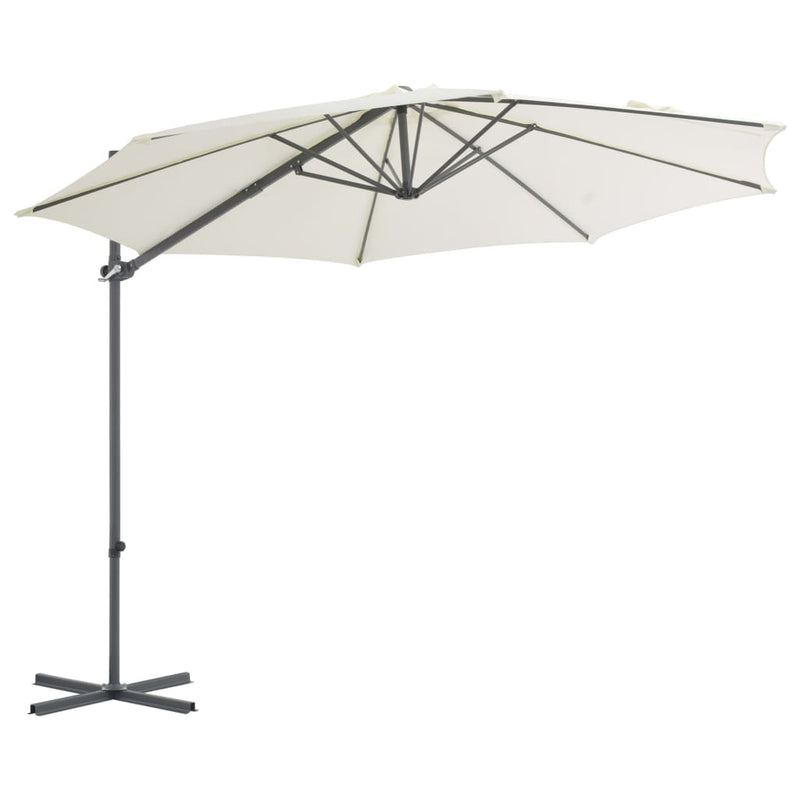 Load image into Gallery viewer, Vidaxl zweefparasol met stalen paal 300 cm zandkleurig
