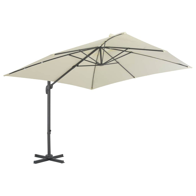 Afbeelding laden in galerijviewer, Vidaxl zwevende parasol met aluminium paal 300x300 cm zandkleur
