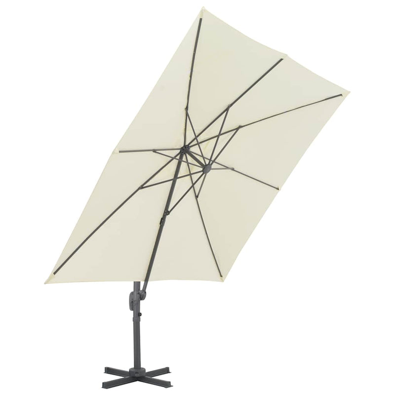 Afbeelding laden in galerijviewer, Vidaxl zwevende parasol met aluminium paal 300x300 cm zandkleur

