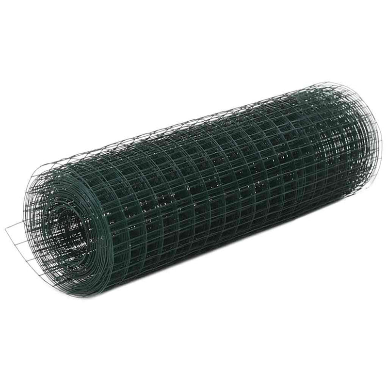 Load image into Gallery viewer, Vidaxl kippengaas 10x0,5 m staal met pvc coating groen
