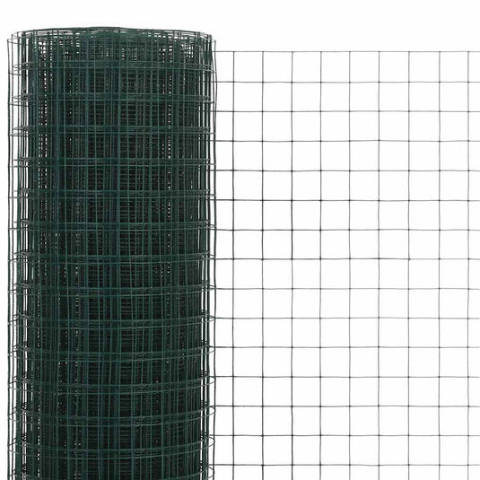 Vidaxl kippengaas 10x0,5 m staal met pvc coating groen