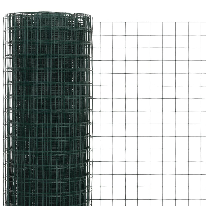 Load image into Gallery viewer, Vidaxl kippengaas 10x1,5 m staal met pvc coating groen
